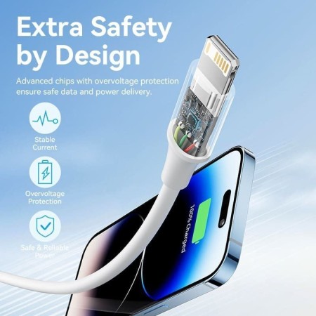 Cable USB 2.0 Lightning Vention LAIWF/ USB Macho - Lightning Macho/ 480Mbps/ 1m/ Blanco