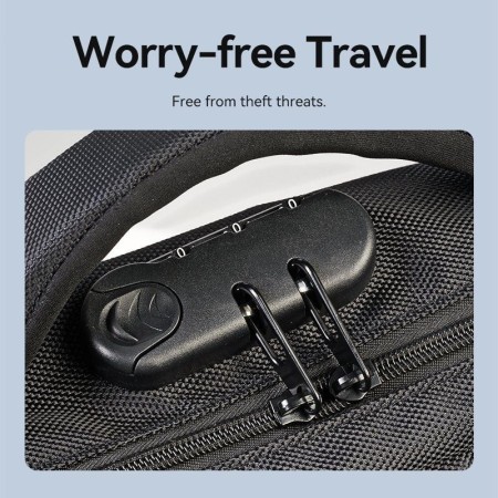 Mochila Vention KRKB0 para Portátiles hasta 17″/ 20L/ Impermeable/ Puerto USB/ Antirrobo/ Negra