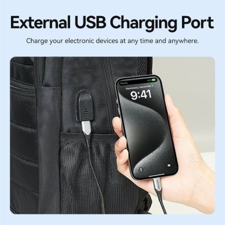 Mochila Vention KRKB0 para Portátiles hasta 17″/ 20L/ Impermeable/ Puerto USB/ Antirrobo/ Negra