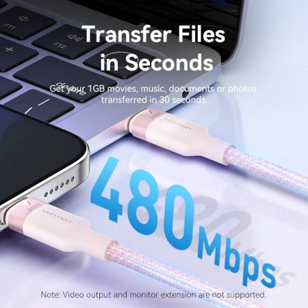 Cable USB 2.0 Tipo-C 5A Vention TRIJH/ USB Tipo-C Macho - USB Tipo-C Macho/ Hasta 240W/ 480Mbps/ 2m/ Dorado