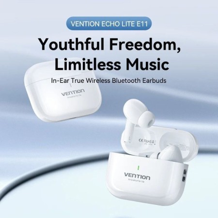 Auriculares Bluetooth Vention Echo Lite E11 con estuche de carga/ Autonomía 6h/ Blancos