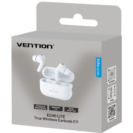 Auriculares Bluetooth Vention Echo Lite E11 con estuche de carga/ Autonomía 6h/ Blancos