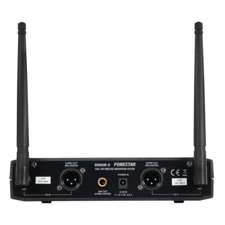 Micrófono Inalámbrico Doble Mano y Petaca UHF Fonestar SONAIR-2MP/ Incluye Receptor