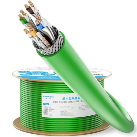 Bobina de Cable RJ45 SFTP Vention IHTG305 Cat.6A/ 305m/ Verde