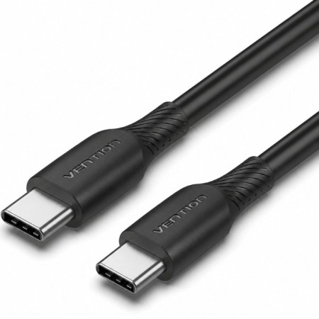 Cable USB 2.0 Tipo-C Vention TRVBF/ USB Tipo-C Macho - USB Tipo-C Macho/ Hasta 60W/ 480Mbps/ 1m/ Negro