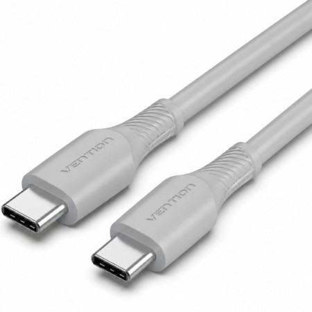 Cable USB 2.0 Tipo-C Vention TRVHH/ USB Tipo-C Macho - USB Tipo-C Macho/ Hasta 60W/ 480Mbps/ 2m/ Gris