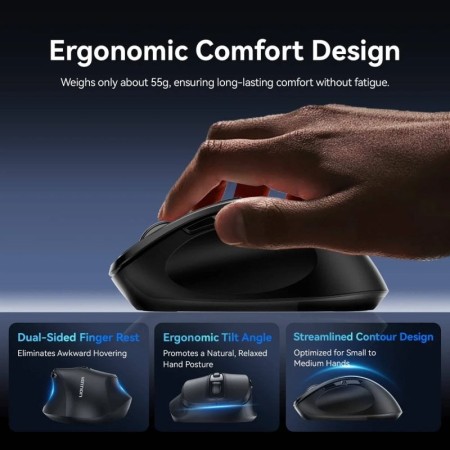 Ratón Ergonómico Silencioso Inalámbrico Vention KTHB0-ST/ Hasta 4000 DPI
