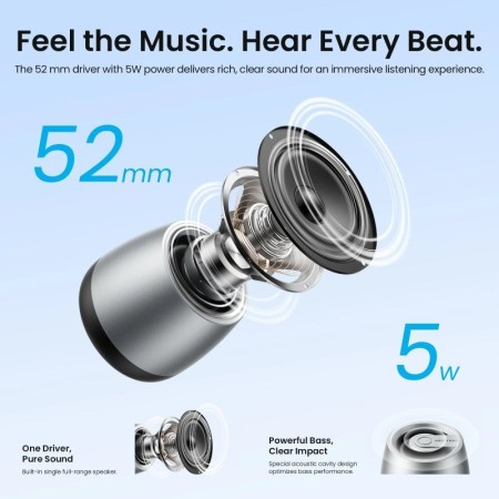 Altavoz con Bluetooth Vention Omni O11 NDCI0/ 5W/ 1.0/ Plata