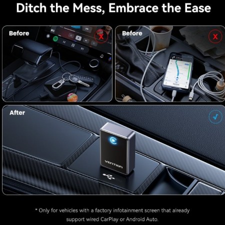 Adaptador CarPlay/Android Auto Inalámbrico Vention KRYH0
