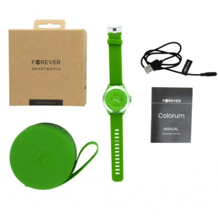 Smartwatch Forever Colorum CW-300/ Notificaciones/ Frecuencia Cardíaca/ Verde