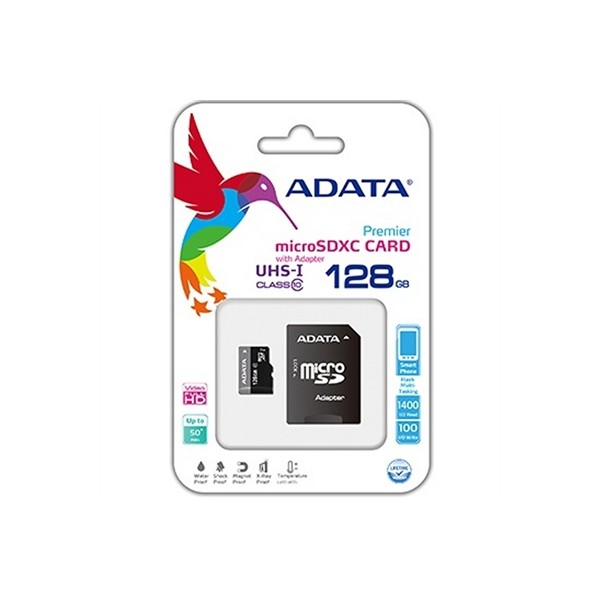 Tarjeta memoria micro sd adata 128gb cl10  adaptador sd