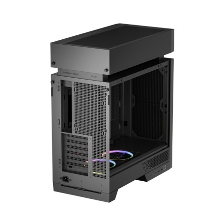 Caja ordenador gaming deepcool cl660 atx argb cristal templado negra y madera