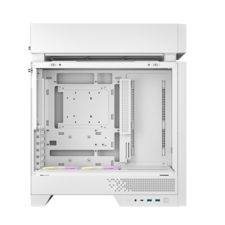 Caja ordenador gaming deepcool cl660 atx argb cristal templado blanca y madera