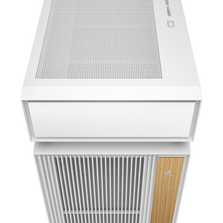 Caja ordenador gaming deepcool cl660 atx argb cristal templado blanca y madera