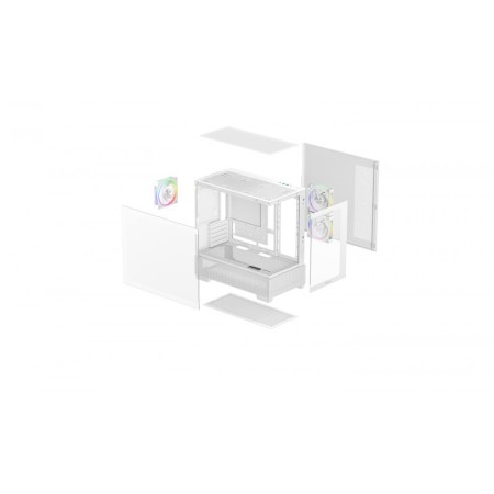Caja ordenador gaming deepcool cg380 3f matx argb cristal templado blanca