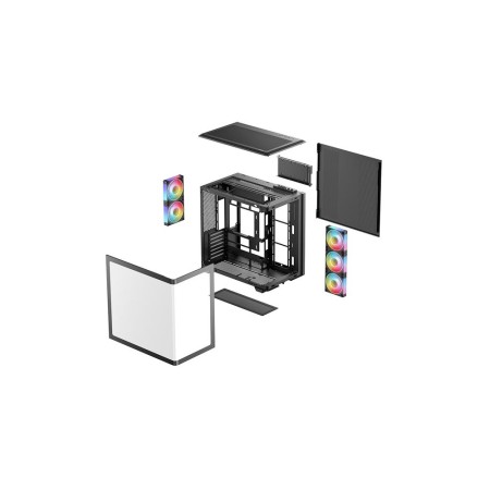 Caja ordenador gaming deepcool cg590u5f atx argb cristaltemplado negra