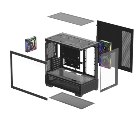 Caja ordenador gaming deepcool cg380u matx argb cristal templado negra