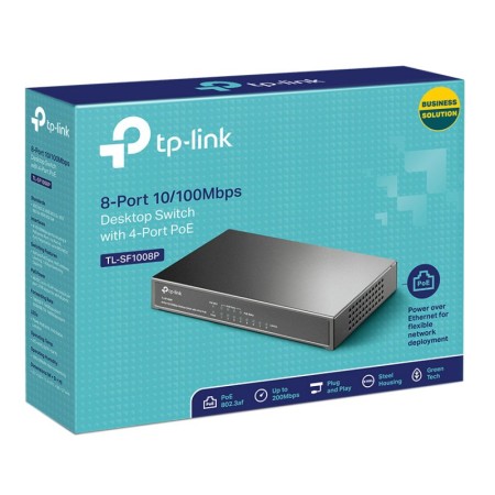 Switch TP-Link SF1008P 8 Puertos/ RJ-45 10/100 PoE