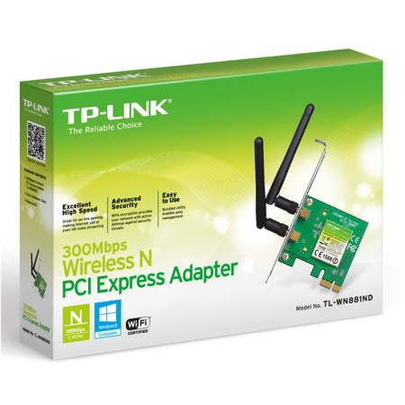 Tarjeta de red Inalámbrica-PCI Express TP-Link TL-WN881ND/ 300Mbps/ 2.4GHz