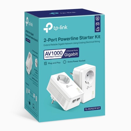 Adaptador Powerline TP-Link TL-PA7027P KIT 1000Mbps/ Alcance 300m/ Pack de 2