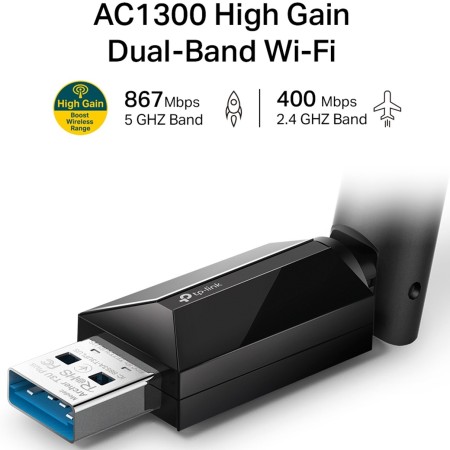 Adaptador USB - WiFi TP-Link Archer T3U Plus/ 867Mbps