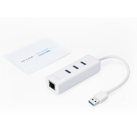 Adaptador usb a ethernet gigabit + hub de 3 puertos usb 3.0 tp link
