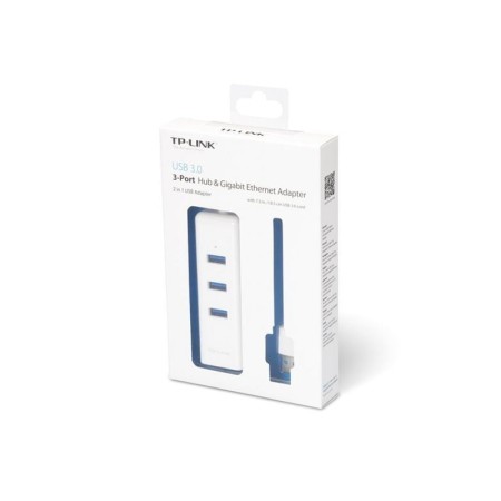 Adaptador usb a ethernet gigabit + hub de 3 puertos usb 3.0 tp link
