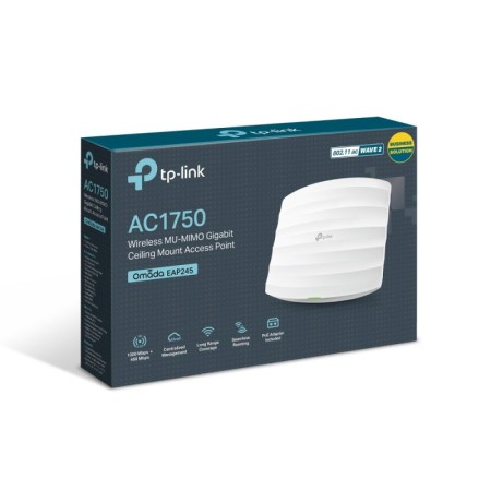 Punto de Acceso Inalámbrico TP-Link Omada EAP245 PoE 1700Mbps/ 2.4 GHz 5GHz/ Antena de 4dBi/ WiFi 802.11ac/n/b/g/a