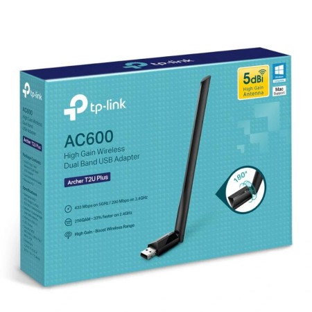 Adaptador USB - WiFi TP-Link Archer T2U Plus/ 600Mbps