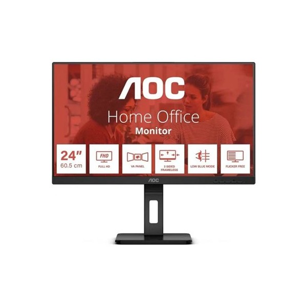 Monitor led 24 pulgadas aoc 24e3qaf negro