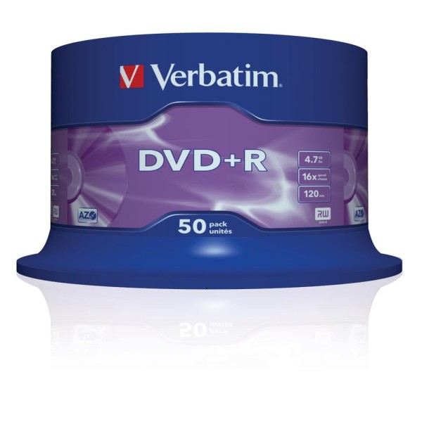 Verbatim dvd 4.7gb 16x advanced azo tariina 50 unds