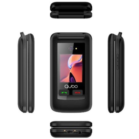 Teléfono Móvil Qubo X-247 4G para Personas Mayores/ Negro