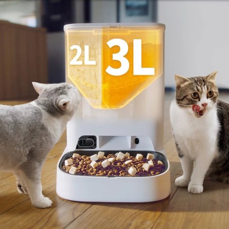 Comedero de mascotas Inteligente PetKit YumShare Dual-Hopper/ Cámara HD/ con Micrófono