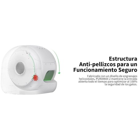 Arenero para Gatos Autolimpiable PetKit PURA MAX 2/ 76L/ Control desde APP/ Blanco Mate