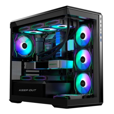 Caja ordenador gaming keep out xc - 905 pro matx argb cristal templado negro