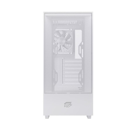 Caja ordenador gaming einarex p100 atx rgb cristal templado blanca