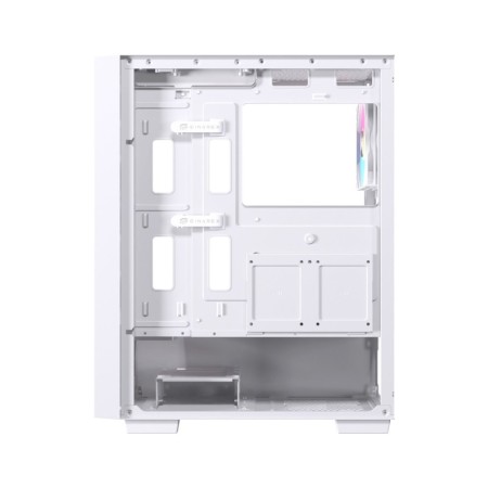 Caja ordenador gaming einarex p100 atx rgb cristal templado blanca