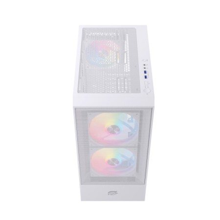 Caja ordenador gaming einarex p100 atx rgb cristal templado blanca