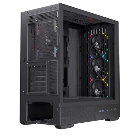 Caja ordenador gaming einarex p800 atx rgb cristal templado negra