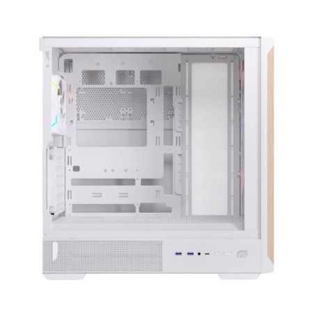 Caja ordenador gaming einarex p800 atx rgb cristal templado blanca
