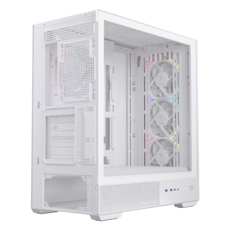 Caja ordenador gaming einarex p800 atx rgb cristal templado blanca