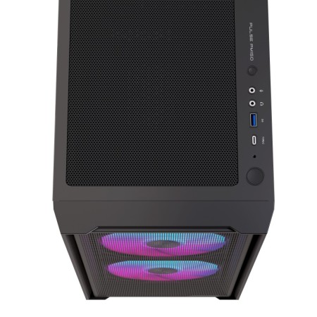 Caja ordenador gaming einarex pm150 matx rgb cristal templado negro