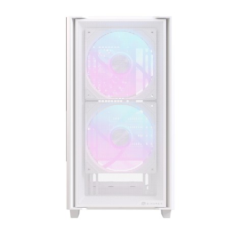 Caja ordenador gaming einarex pm150 matx rgb cristal templado blanca
