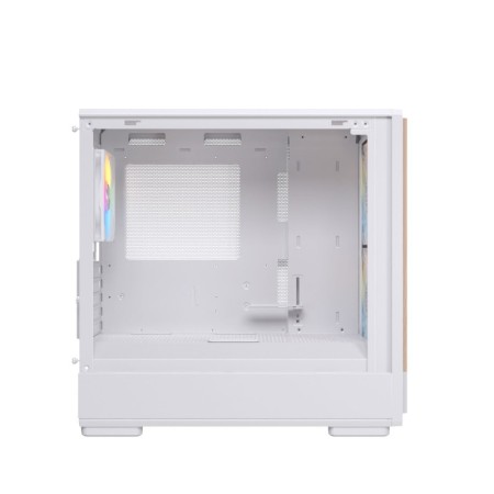 Caja ordenador gaming einarex pm400 atx rgb cristal templado blanca