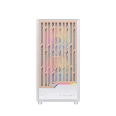 Caja ordenador gaming einarex pm400 atx rgb cristal templado blanca