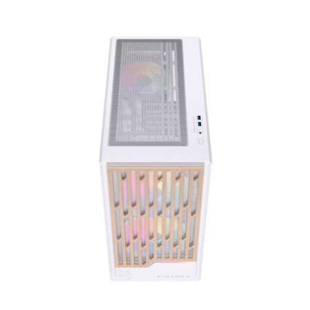 Caja ordenador gaming einarex pm400 atx rgb cristal templado blanca