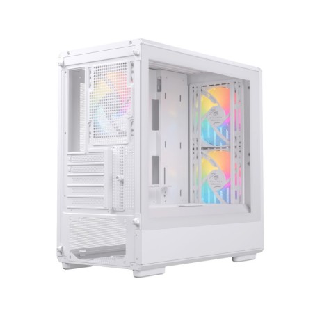 Caja ordenador gaming einarex pm400 atx rgb cristal templado blanca
