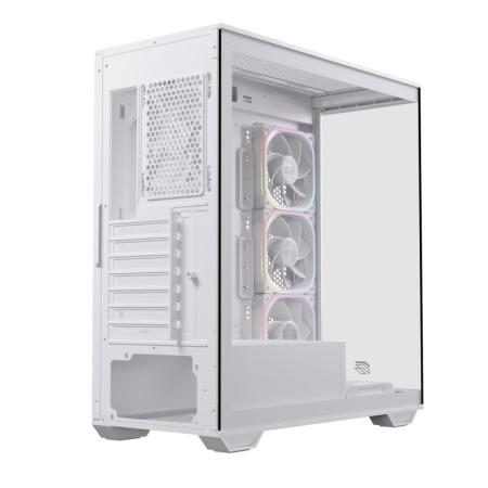 Caja ordenador gaming einarex s700 rgb atx cristal templado blanca