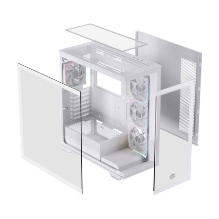 Caja ordenador gaming einarex s700 rgb atx cristal templado blanca