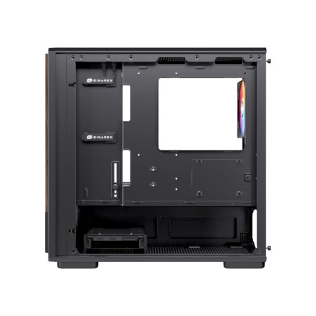 Caja ordenador gaming einarex pm400 matx rgb cristal templado negra